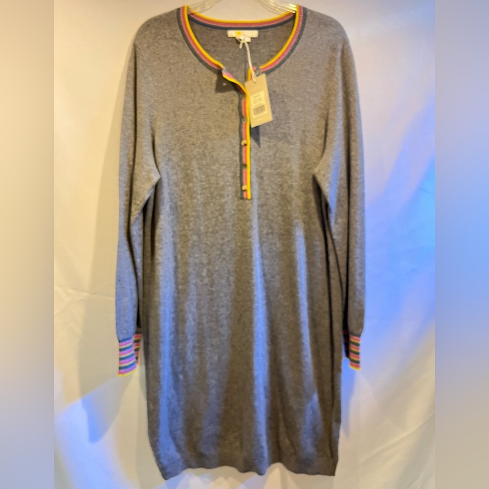 Boden Sweater Dress Large Gray Long Sleeve